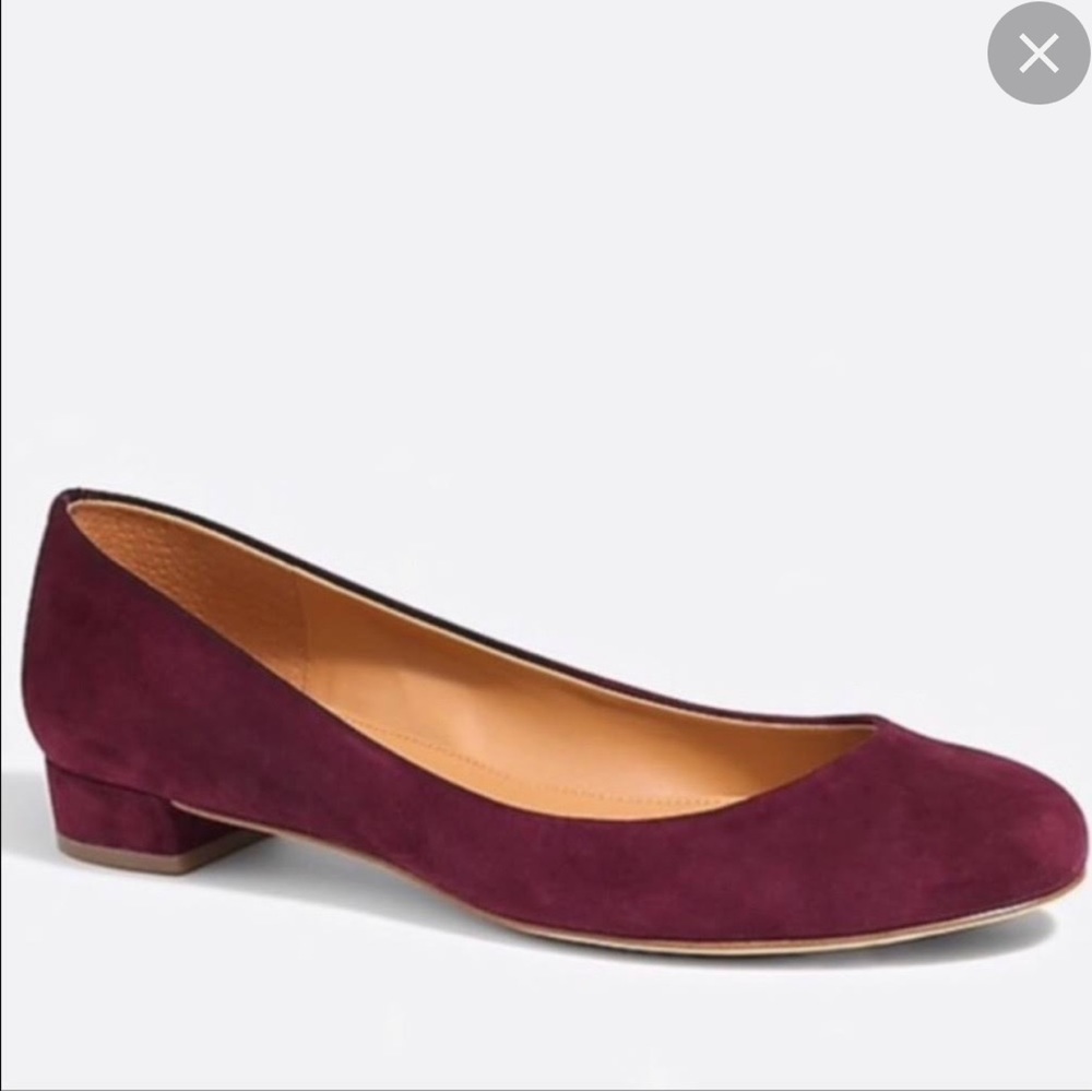 J. Crew Burgundy Suede Flats